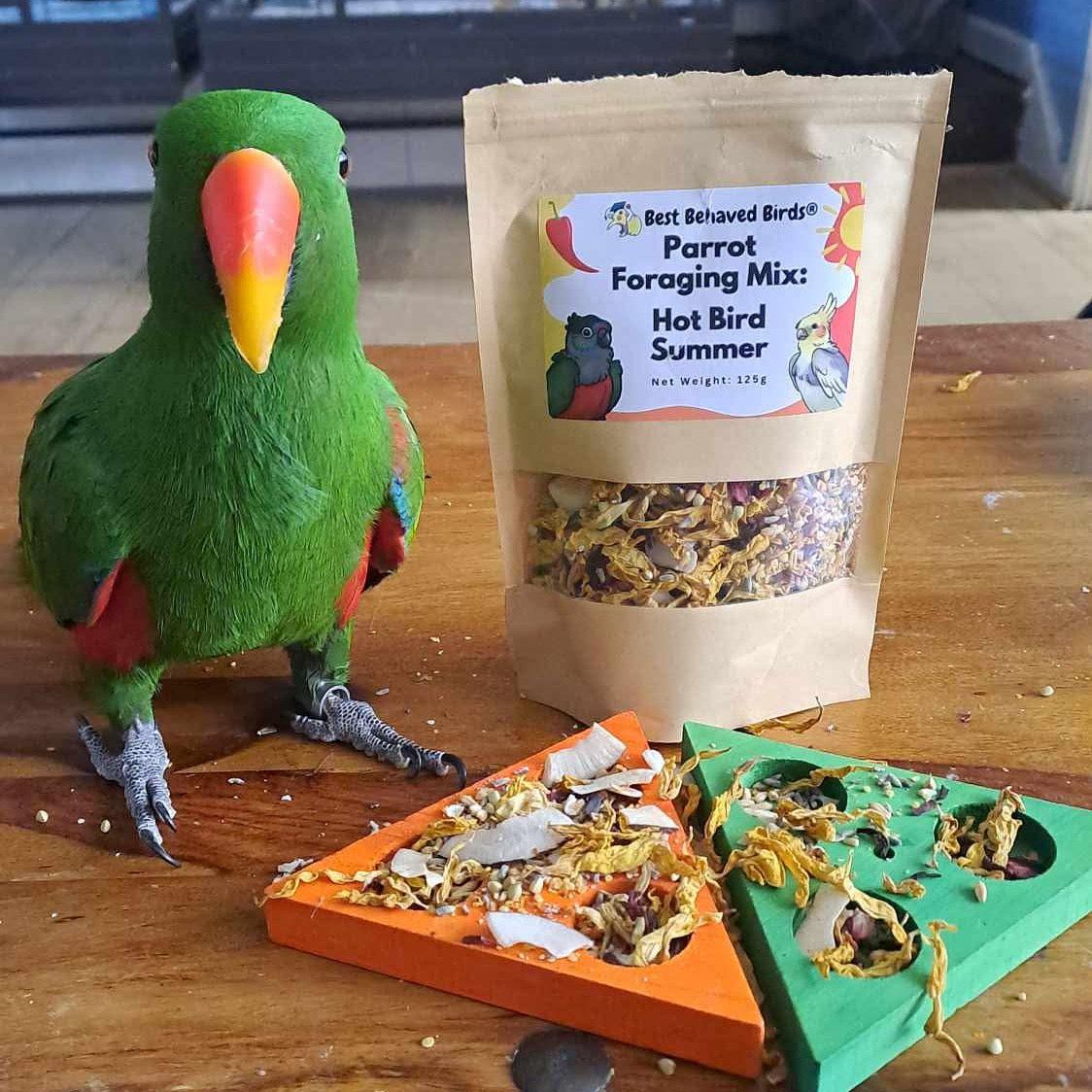 Parrot Foraging Mix: Hot Bird Summer - Limited Edition 125g - Best Behaved Birds
